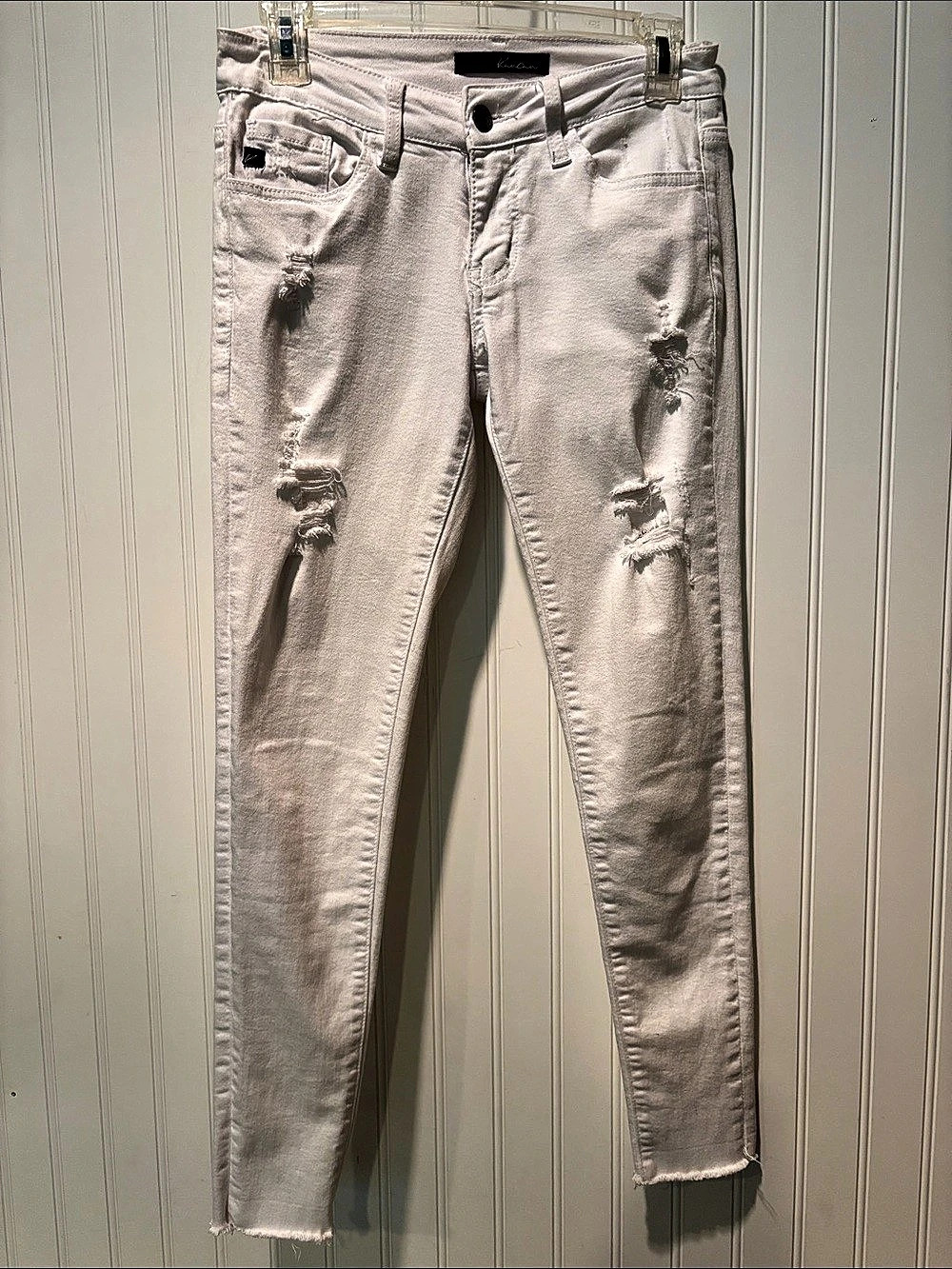 KanCan High Rise Ankle Skinny Distressed Jeans in White Sz 3/25
